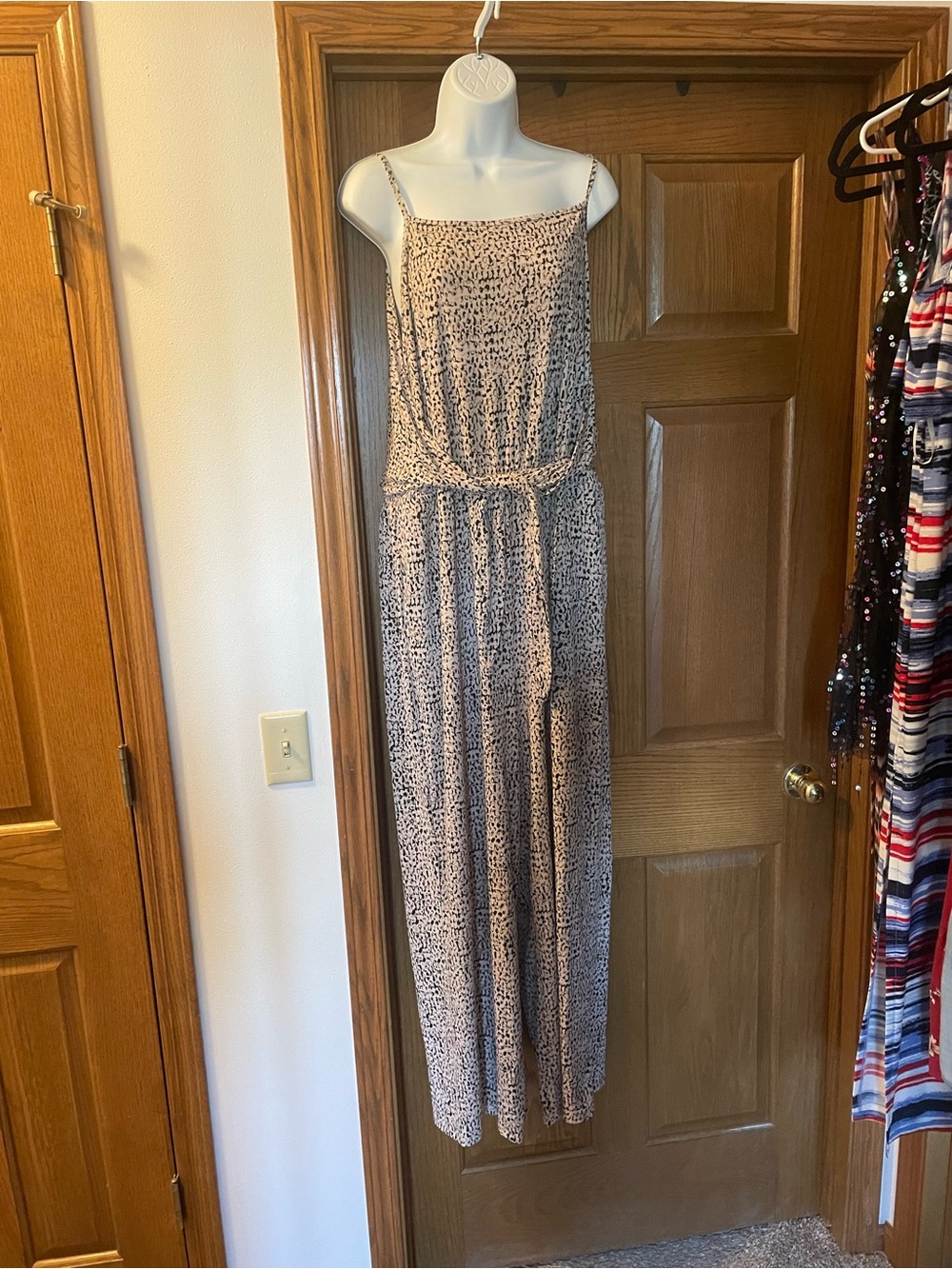 Maurices Sleeveless Wide-Leg Jumpsuit in Beige and Black
